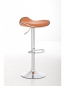Preview: Höhenverstellbarer Metallbarhocker mit Sitzkomfort orange