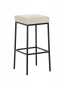Preview: Metallbarhocker mit Sitzpolster creme 80 cm Sitzhöhe