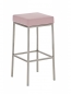 Preview: Barhocker mit gebürstetem Edelstahlgestell, Sitzpolster pink