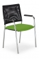Preview: Besucherstühle mit Armlehne u. Netzrücken, Bezug grün