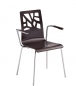 Preview: Design Holzschalenstühle mit Armlehnen