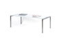 Preview: Glastisch mit Edelstahl 600 x 1200 x 400 mm (B x L x H)