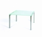 Preview: Glastisch mit Edelstahl 600 x 600 x 400 mm (B x L x H) satiniert