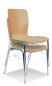 Preview: Stapelbare Holzschalenstühle mit Stuhlverbindung