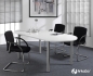 Preview: Konferenztisch 2000 x 1000 mm in Ovalform weiß