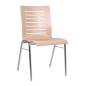 Preview: Holzschalenstühle mit Ausfräsungen Besucherstühle / Stapelstühle mit Holzschale