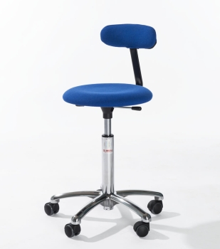 Arbeitsstühle mit Rollen, Rückenlehne, höhenverstellbar. Typ B100