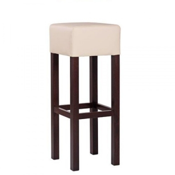 Holzbarhocker mit Sitzpolster Typ B125 mit Sitzpolster mit beige Sitzpolster