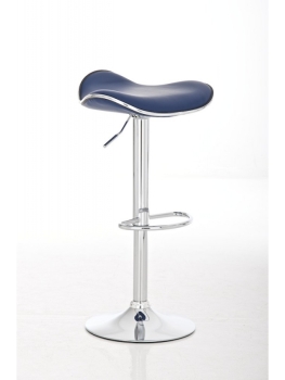 Höhenverstellbarer Metallbarhocker mit Sitzkomfort blau