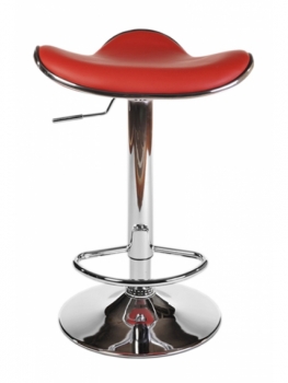 Höhenverstellbarer Metallbarhocker mit Sitzkomfort rot