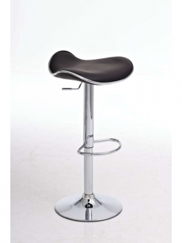 Höhenverstellbarer Metallbarhocker mit Sitzkomfort braun