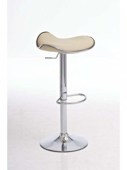 Höhenverstellbarer Metallbarhocker mit Sitzkomfort creme