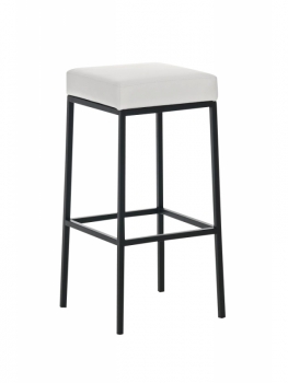 Metallbarhocker mit Sitzpolster weiß 80 cm Sitzhöhe