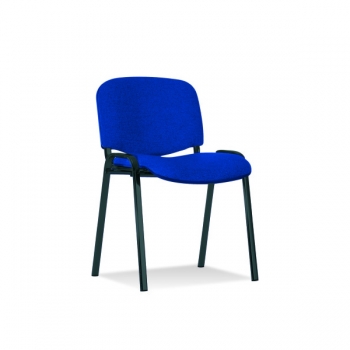Besucherstühle mit grauem Polster u. blauem Metallgestell (Modell Cillian)