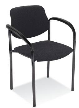 Besucherstühle mit Armlehnen u. schwarzem Gestell Typ B103 B AL Stoffbezug schwarz