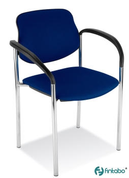 Gepolsterte Besucherstühle mit Chromgestell Typ B103 C AL Stoff blau