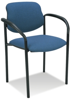 Besucherstühle mit Armlehnen u. schwarzem Gestell Typ B103 B AL Stoffbezug blau