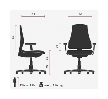 Abmessungen: Design Bürostühle