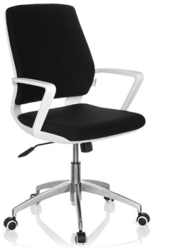 Bürostühle Design mit Stoff u. weißen Kunststoff
