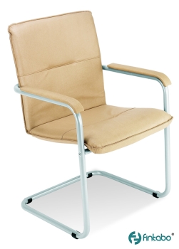 Echtleder Freischwinger-Stühle Typ RU1001 creme