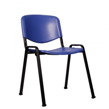 Besucherstühle Typ B146 mit schwarzem Gestell und blauem Kunststoff