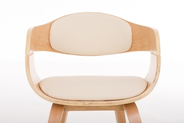 Design Holzstühle mit Polster in Farbe creme
