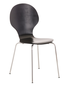 Holzschalenstühle - Stapelstühle  - Besucherstühle HS111 schwarz