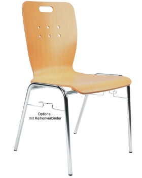 Holzschalen- Besucherstühle  Typ HS114 20 mit Stuhlverbindern