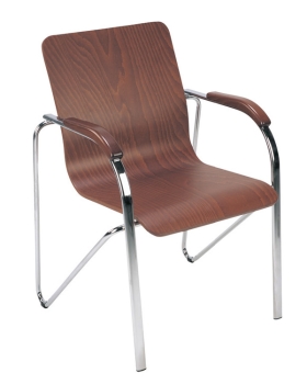 Besucherstühle mit Armlehnen Typ B106 Holzschalenstühle