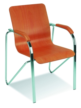 Besucherstühle mit Armlehnen Typ B106 Holzschalenstühle palisander