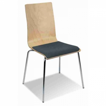Holzschalenstühle bzw. Holz Stapelstühle mit Sitzpolster