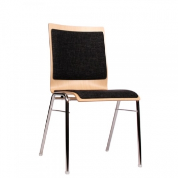 Holzschalenstühle mit Polster an Sitz u. Rückenlehne