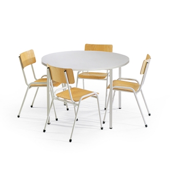 Kantinenstühle mit Tisch rund Modell Time-Out3