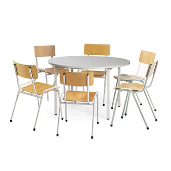 Kantinenstühle mit Tisch rund Modell Time-Out4