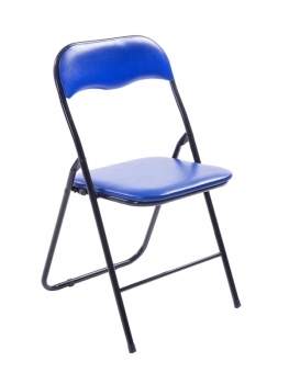Metall-Klappstühle mit Polster blau