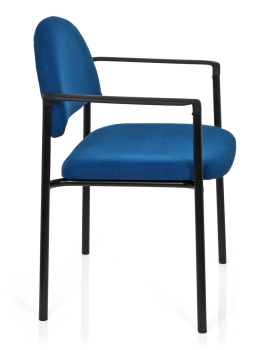 Stapelbare Besucherstühle mit Polster in blau
