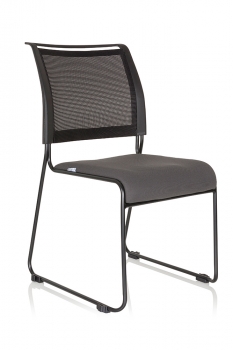 Kufenstühle - Präsent Besucherstühle mit Netzrücken, Sitz grau