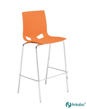 Metallbarhocker mit Kunststoffsitzschale orange Typ B150