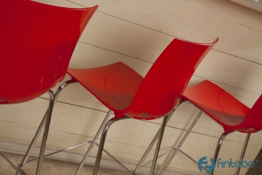 Barhocker mit Kunststoffsitzschale red Typ B150