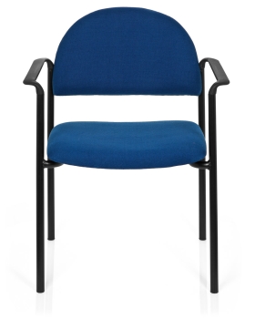 Gepolsterte Besucherstühle mit Armlehne Typ B107 blau (Frontansicht)