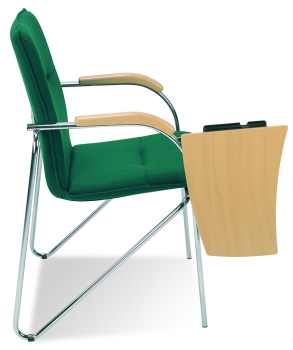 Seminarstühle mit klappbarer Schreibablage in buche