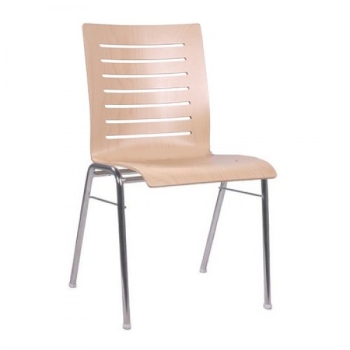 Holzschalenstühle mit Ausfräsungen Besucherstühle / Stapelstühle mit Holzschale