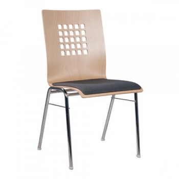 Besucherstühle / Holzschalenstühle mit Sitzpolster mit Sitzpolster