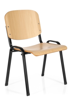 Stapelbare Besucherstühle Typ B105 mit schwarzem Gestell