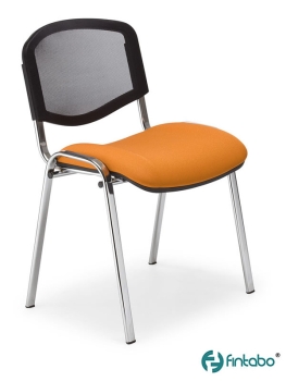 Besucherstühle mit Netzrückenlehnen Typ C100 - Sitz orange - Rückenlehne schwarz