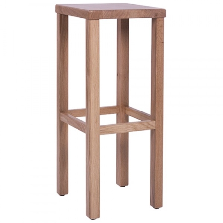 Holzbarhocker aus Eiche massiv ohne Rückenlehne u. Sitzpolster