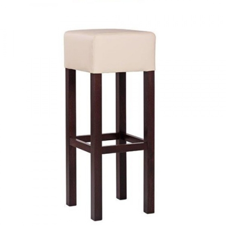 Holzbarhocker mit Sitzpolster Typ B125 mit Sitzpolster mit beige Sitzpolster