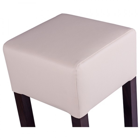 Barhocker ohne Rückenlehne mit Sitzpolster beige