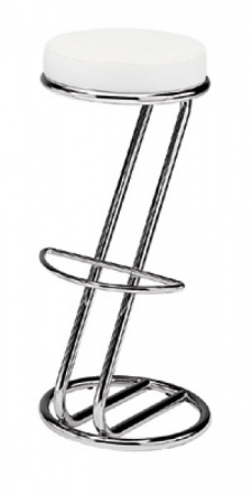 Barhocker mit Metallgestell & Sitzpolster B130 weiß