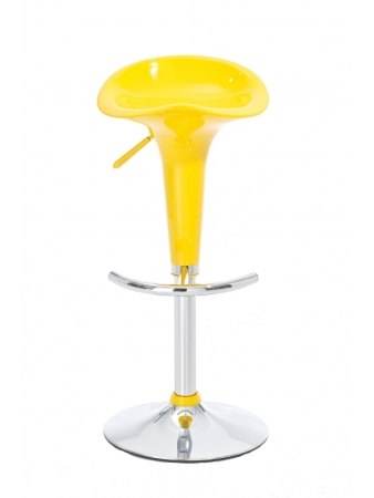 Höhenverstellbarer Design-Barhocker gelb